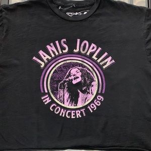 Janis Joplin in Concert 1969 Shirt Sleeve Crop Top  **